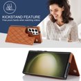 thumbnail image 6 of Wallet Case for Samsung Galaxy S21 Ultra, RFID Blocking Card Slots Holder PU Leather Fashion Back Flip Cover with Kickstand Magnetic Buttons Shockproof Case for Samsung Galaxy S21 Ultra,Brown, 6 of 7