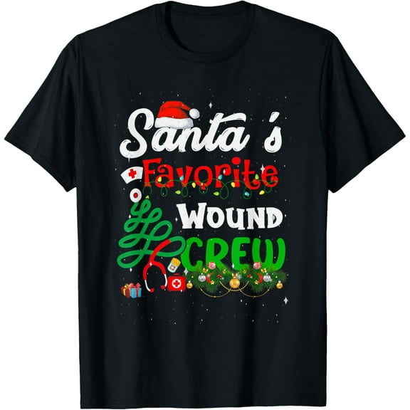 Playful Comfort Tee - Santa's Favorite Wound Crew Christmas Wound Care Nurse Crew T-Shirt