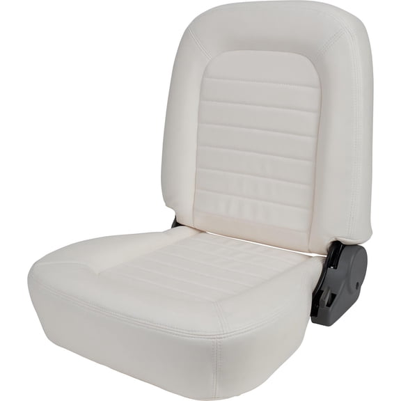 Procar 80-1550-53L Mustang-Style White Vinyl LH-Side Bucket Seat Fits select: 1975-2003 FORD F150, 1993-2007 HONDA CIVIC