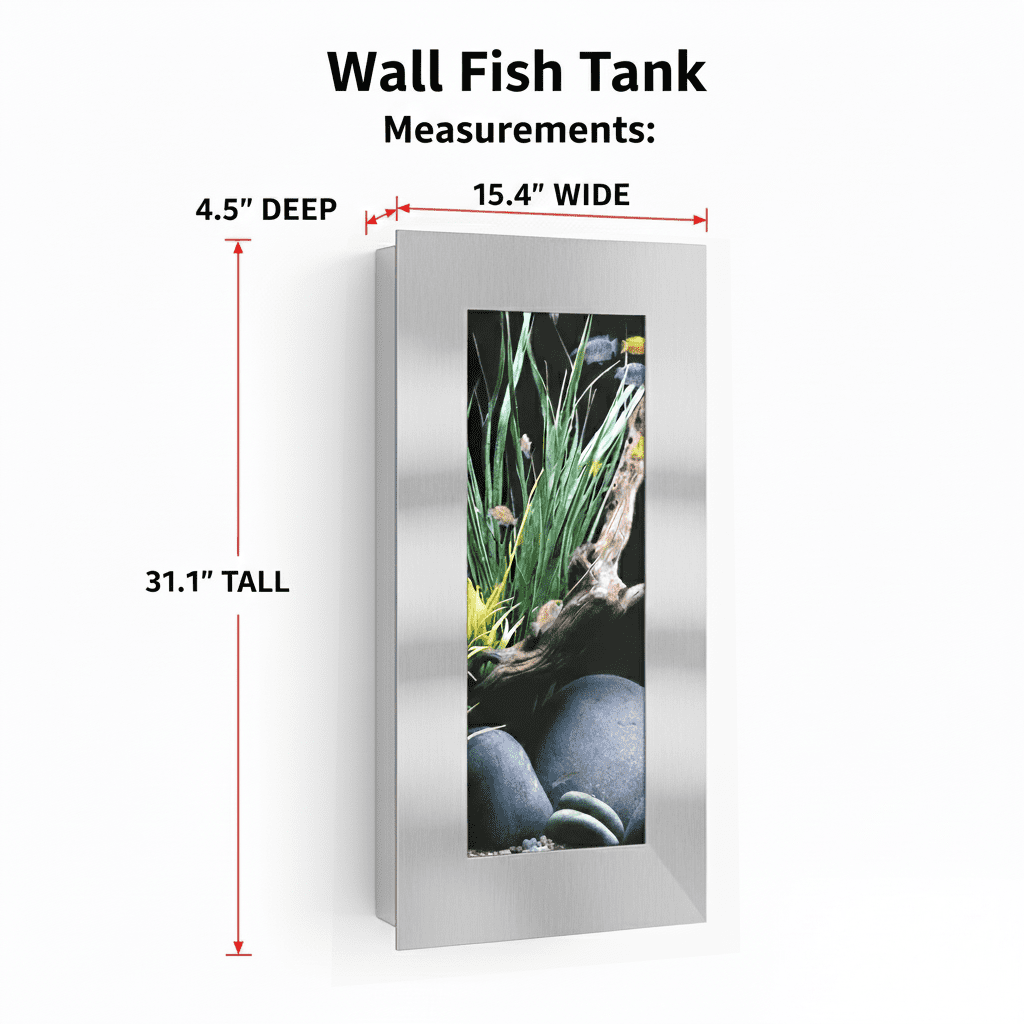 Aussie Aquariums 3.0 Modern Wall Mounted Fish Tank – Contemporary Aquatic Habitat and Living Art Display (Verticali, Silver)