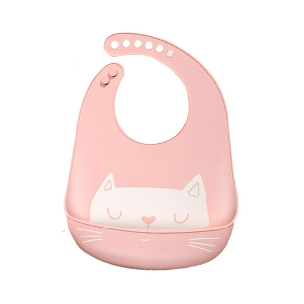 Babero De Silicona Para Bebé Con Recogedor De Alimentos Baberos Impermeables Suaves De Animales Ajustables Para Niñas Y Niños Cateissary BA001162-05