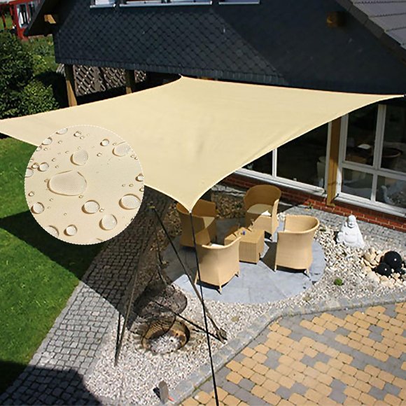 KALINCO Voile d'Ombrage, Voile d'Ombrage Imperméable, Auvent Pare-Soleil Carré 10'x10 Pieds, Auvent d'Ombrage Bloquant 95 % des UV avec Corde Gratuite pour