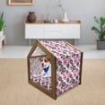 thumbnail image 3 of Geometric Pet House, Feminine Floral Pattern Nature Inspired Old Fashioned Blooming Flowers, Outdoor & Indoor Portable Dog Kennel with Pillow and Cover, 5 Sizes, Hot Pink White Black, by Ambesonne, 3 of 5