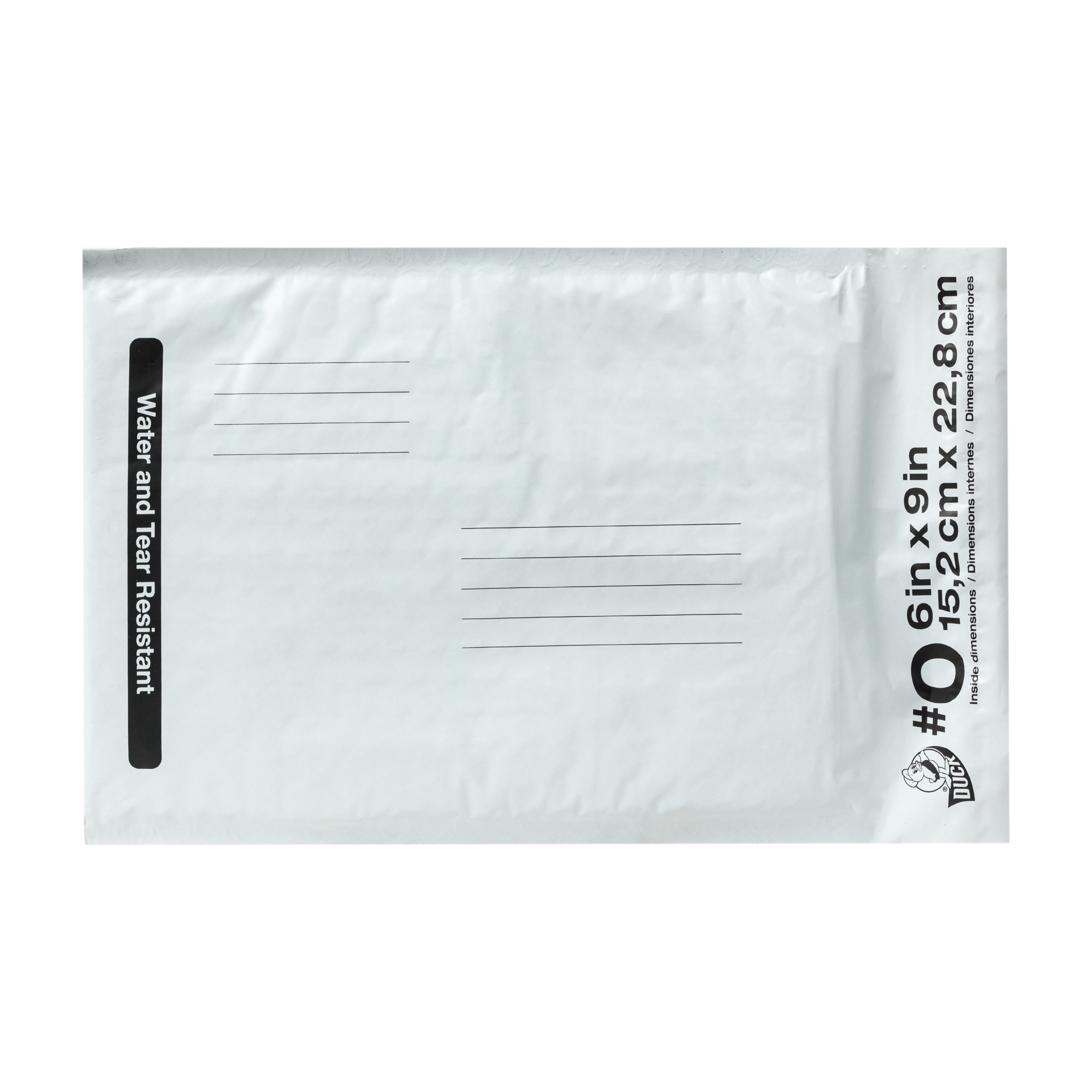Duck Brand #0 Poly Bubble Mailer 6 x 9 Envelopes White Cushioned Padded 25-Pack 