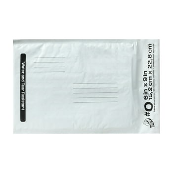 Duck Self-Sealing Poly Bubble Mailer #0, 6" x 9", Solid White