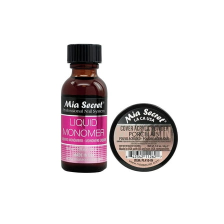 Mia Secret - Liquid Monomer (1 fl, oz.) & Cover Acrylic Powder - Porcelain (0.5 oz.) - COMBO