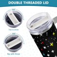 thumbnail image 5 of SKYSONIC Insulated Tumblers with Lids and Straws Handles 40oz Water Bottle Star Black Q Travel Mug Reusable Stainless Steel Thermos Vacuum, 5 of 7