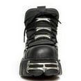 thumbnail image 3 of New Rock M-106-VS1 Unisex Metallic Black Vegan Leather Gothic Punk Rock Boots 45, 3 of 6