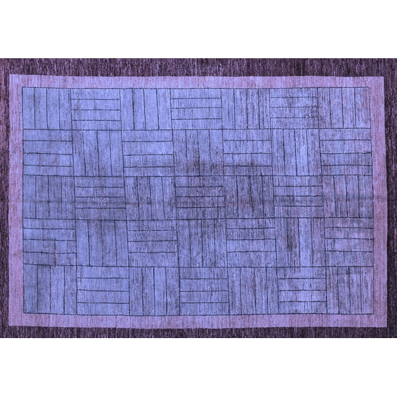 Ahgly Company Indoor Rectangle Abstract Blue Modern Area Rugs, 3' x 5'