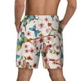 thumbnail image 3 of Sigee Watercolor Floral With Butterflies Print Mens Swim Trunks with Compression Liner Quick Dry Swim Stretch Beach Shorts with Pockets,S-3XL, 3 of 7