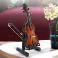 thumbnail image 4 of Mini Musical Instrument, With Stand Case Miniature Violin Toy, Elegant Exquisite Mini For Office Home, 4 of 8