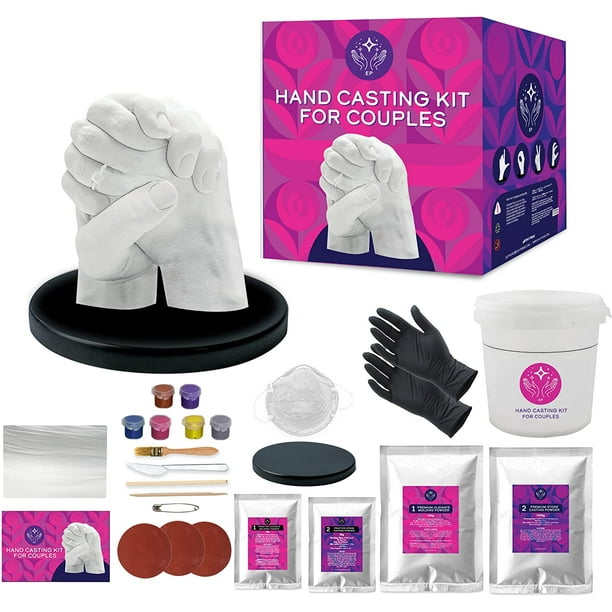 Hand Casting Kit for Couples with Practice Kit Plaster Hand Mold Casting Kit, DIY Casting Kit