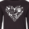 thumbnail image 4 of Inktastic Science Heart Beaker, Book, DNA and Microscope Long Sleeve Youth T-Shirt, 4 of 5