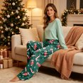 thumbnail image 5 of Trgacdwlo Candy Cane Pattern Pajama Bottoms Women Fall Winter Christmas Pajama Pants Women Soft Cozy Xmas Elastic Waist Womens Sleep Pants, 5 of 6