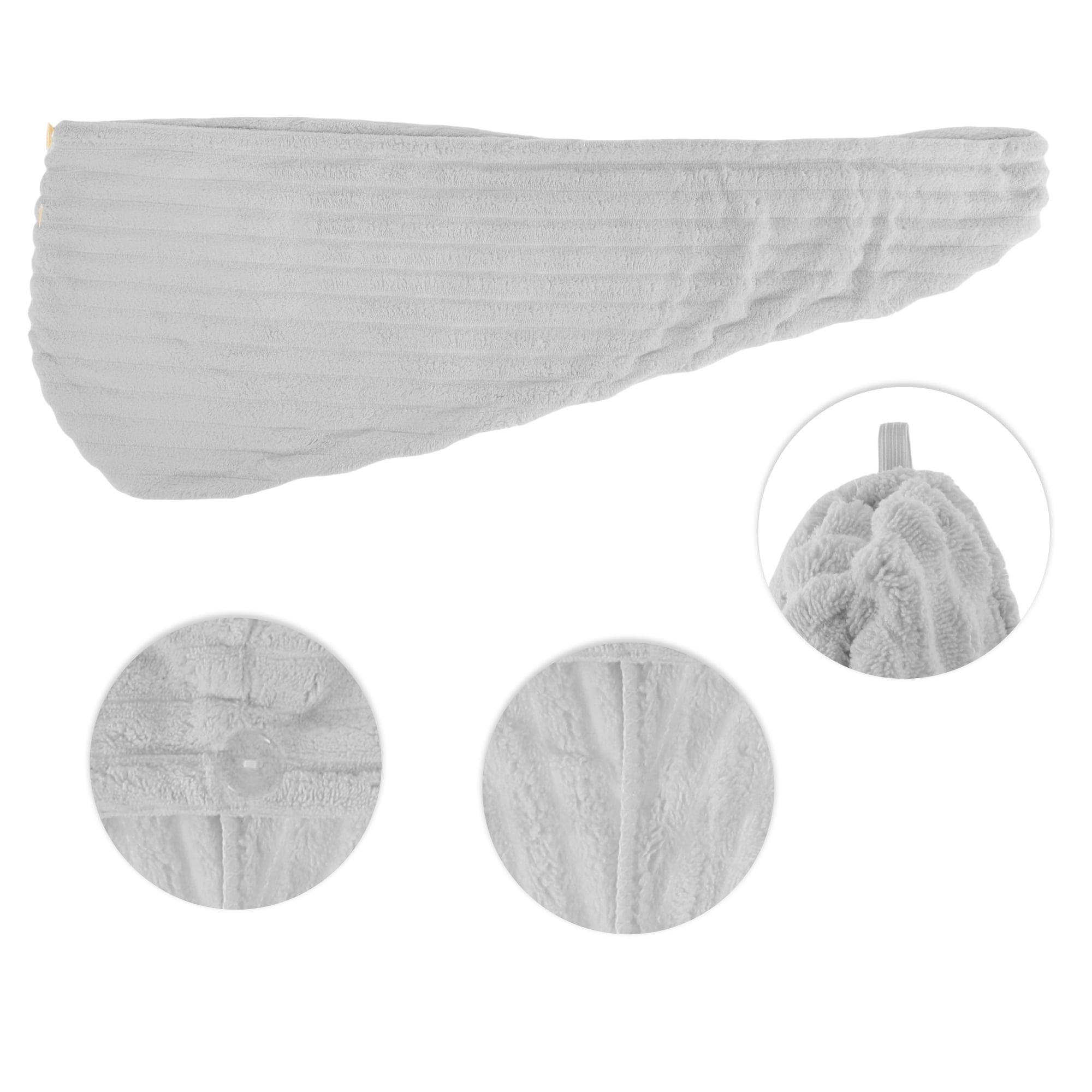 Unique Bargains 1 Pc Women Soft Thickening Hair Drying Towel Gray
