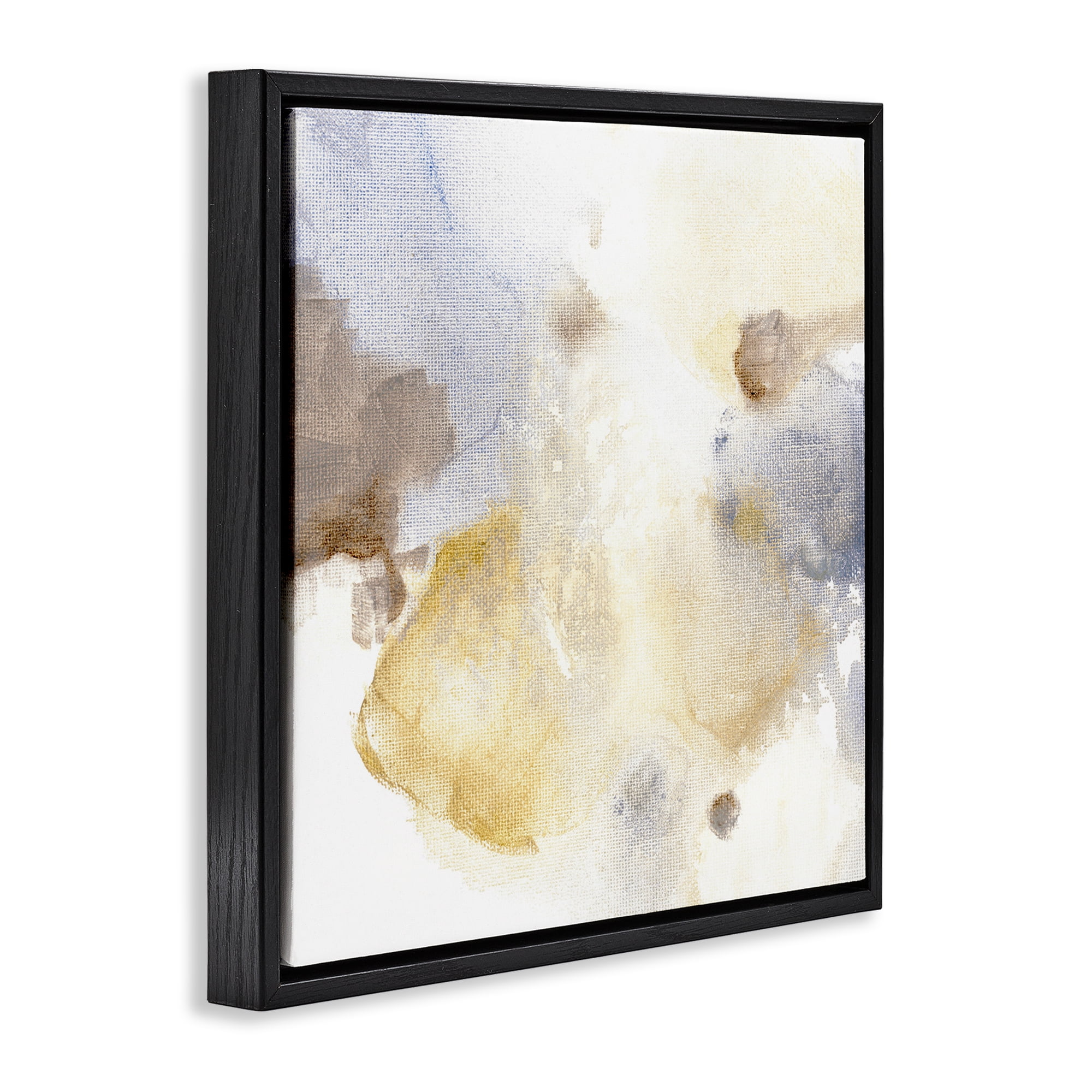 Stupell Industries Subtle Cloudy Abstract Abstract Painting Black Floater Framed Canvas Art Print Wall Art, 18 x 18