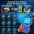 thumbnail image 6 of AUTOPHIX OM129 PRO OBD2 Scanner Battery Tester 2 in 1 Automotive Diagnostic Tool Engine Code Reader Full OBD2 Function Cranking Test Charging Test 12V Automotive Battery Tester EOBD OBD Auto Analyzer, 6 of 9