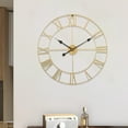 thumbnail image 4 of Wall Clock Metal Retro Roman Numeral Clock, Modern Round Wall Clocks Almost Silent, Easy to Read for Living Room/Home/Kitchen/Bedroom/Office/School Decor (40CM), 4 of 5