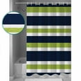thumbnail image 4 of Green Dark Shower Curtain, 48" x 72", Blue White Stripe Abstract Geometric Striped Waterproof Bathroom Curtain Washable Shower Curtain Set with 12 Hooks, 4 of 6