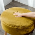 thumbnail image 3 of Home Soft Things Heavy Faux Fur Oval Ottoman - Lemon Curry - 22" x 18" x 18", 3 of 5