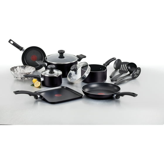 Tfal, Soft Handles Nonstick, A812SA, Dishwasher Safe Cookware, 14 Pc