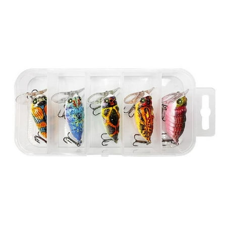 Apooke 5Pcs Crankbait Fishing Lures Set 40mm 1.5Inch Fishing Lures Fishing Hard Baits Topwater Lures Trout Bass Fishing Lures