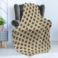 thumbnail image 4 of Aztec Soft Flannel Fleece Throw Blanket, Traditional Inspired Native Geometric Boho Mexican Pattern, Cozy Plush for Indoor and Outdoor Use, 50" x 60", Black Amber Beige, by Ambesonne, 4 of 5