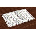 thumbnail image 1 of Ambesonne Bicycle Place Mats Set of 4, Penny-Farthing Tandem, Standard Size, Multicolor, 1 of 4