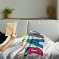 thumbnail image 3 of Daniel Soft Flannel Fleece Throw Blanket, Grooving Cheerful Male Name with Happy Occasion Birthday Theme Bite Marked Cake, Cozy Plush for Indoor and Outdoor Use, 70" x 90", Multicolor, by Ambesonne, 3 of 5