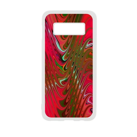 Abstract Chevrons Swirls Print Design White Rubber Case Cover for the Standard Samsung Galaxy s10 - Samsung Galaxy s10 Accessories - Samsung Galaxy s10 Case