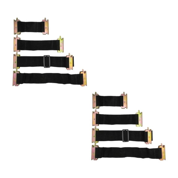 (8 Piece) E-Track Bungee Tie-Down Straps - Assorted Lengths for Securing Tools to Enclosed Trailer Walls - 2 inch Black Bungee Straps - E-Track Accessories