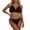 Black, variant on High Waisted Two Piece Bikini Swimsuit for Women, Sexy Adjustable Tie Side Bathing Set, Soft Fuzzy Swimwear Fashion Beach Wear