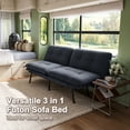 thumbnail image 4 of BSHTI 70.87" Convertible Futon Sofa Bed, Linen Fabric 2-Seater Sleeper Couch with 5-Level Adjustable Backrest & Armrests for Living Room, Office, Guest Room, Small Spaces, 4 of 13