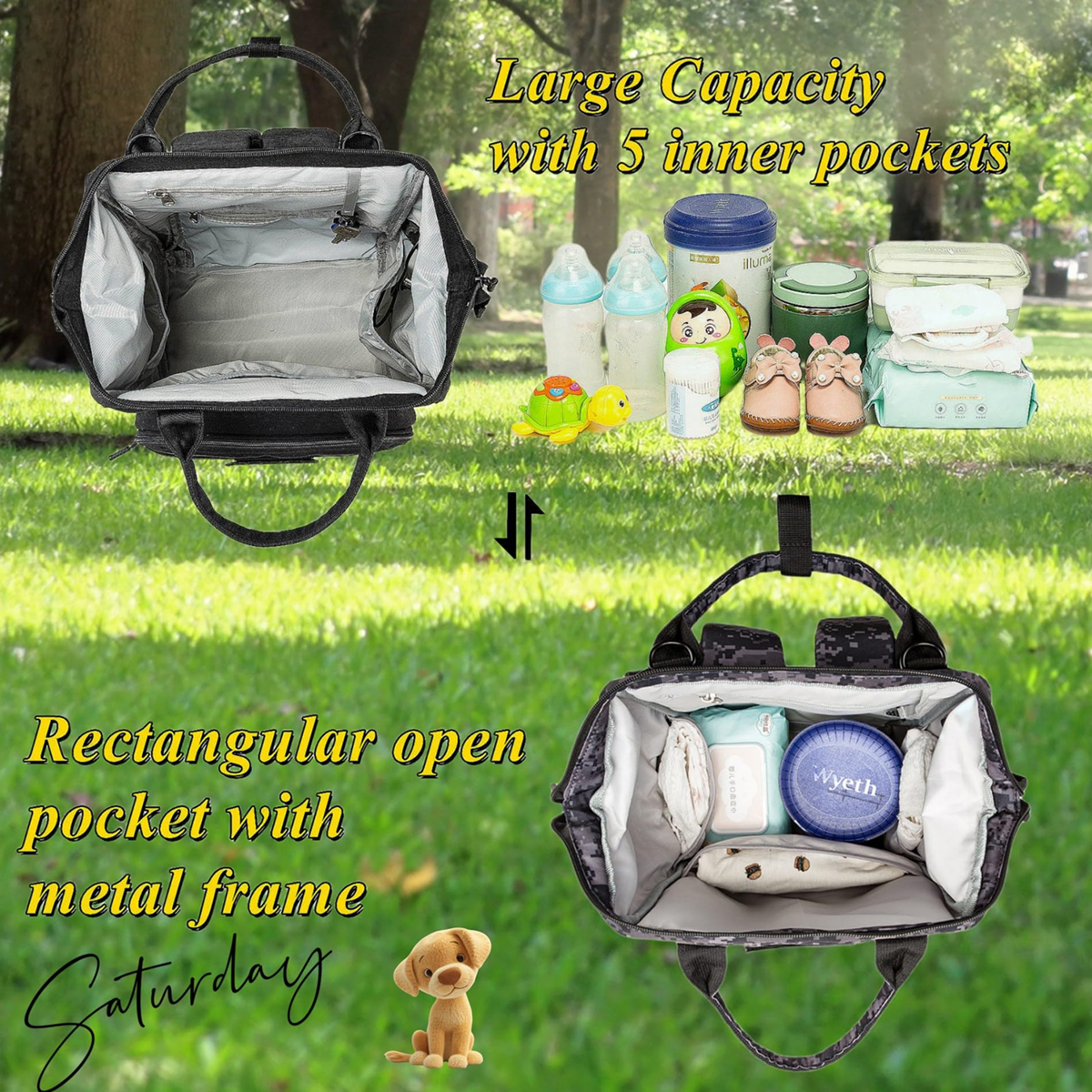 Camo Diaper Bag Backpack for Dad and Mom with USB Charging Port Stroller Straps and Insulated Pocket,army military Travel Nappy Backpack (camo)