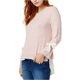 thumbnail image 1 of Kensie Blusa de punto con mangas anudadas para mujer, rosa, extra pequeña, 1 of 2