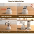 thumbnail image 6 of Electric Espresso with Milk Frother 2 in 1 Efficient Moka Pot Coffee Maker One-Touch Operation for Effortless Cappuccinos Lattes Macchiatos White, 6 of 8