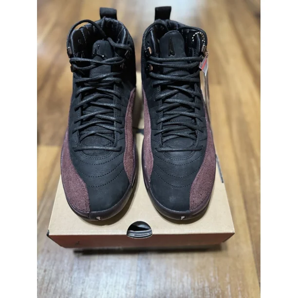 Ni - ke Men's 9 Womens Sz 10.5 - Jordan 12 Retro SP x A Ma Maniere Black Purple Rare NEW