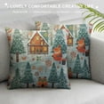 thumbnail image 3 of Nawypu  Throw Pillow Covers Forest Animals Winter Woodland Repetitive Deer Fox Bird Chalet Flowers Ski On Light  Decorative Square Pillowcases Cushion Cover, 3 of 5