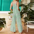 thumbnail image 4 of Summer Floral Print Boho Overalls for Women 2026 Plus Size Wide Leg Jumpsuit Pants Rompers with Pockets L, 4 of 4