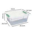 thumbnail image 5 of Shoreew Plastic Storage Box with Divided Tray Large Capacity Transparent Stackable Toy Storage Bin Playroom Container Organizer with Lid, 5 of 7
