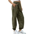 thumbnail image 4 of Kiapeise Women Athletic Jogger pants, Soft Cotton Plush Solid Color High Waist Sweatpant Yoga Pant with Pockets for Workout Running, 4 of 7