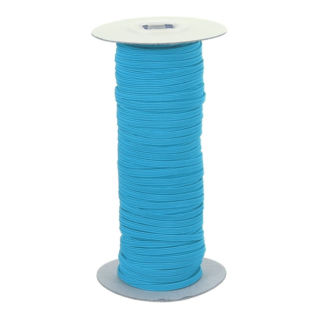Banda Elástica Uxcell, Cuerda Elástica Plana de Poliéster para Costura y Proyectos de DIY Azul 1/8 pulgada x 50 Yards