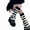 Color;Black and white stri, variant on Winter Autumn Knitted Leg Warmers Cute Sequins Star Appliques Striped Foot Leg Covers Baggy Knee High Socks for Women