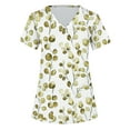 thumbnail image 5 of Gamivast Scrubs for Women Print V-Neck Short Sleeve Nursing Scrubs Tops with Pockets Soft Stretch Breathable Scrub Nursing Uniform, 5 of 5