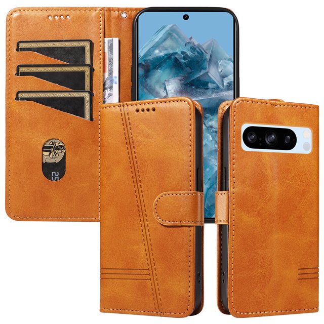 Phone Case for Google Pixel 8 PRO 5G Magnetic PU Leather Card Slots Durable Wallet Cover