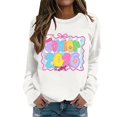 thumbnail image 3 of Zhanying Chandail en Molleton Drôle pour Femmes Col Rond Chandail Manches Raglan Hauts Surdimensionnés Manches Longues Vêtements de Plage Vacances d'Hiver Basiques, 3 of 6