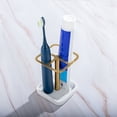 thumbnail image 6 of Leodye 1PCS Stainless Steel Toothbrush Stand with 3 Slots Multi-Purpose Metal Countertop Organizer for Home office Bathroom Toiletries -4.72x3.34x3.34in, 6 of 6