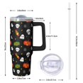 thumbnail image 2 of Halloween Gift 30oz Travel Coffee Tumbler with Handle and Straw Lid – Pumpkin Insulated Mug for Hot Cold Drinks, 2 of 5