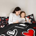 thumbnail image 5 of jejeloiu Modern Graffiti Art Bedding Comforter Set,Cute Loves Heart Twin Comforter Sets,Red White Black Bedding Set For Teens,Ultra Soft Home Decor Reversible,2 Pieces, 5 of 8