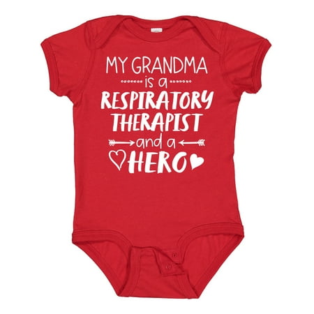 

Inktastic My Grandma is a Respiratory Therapist and a Hero Gift Baby Boy or Baby Girl Bodysuit
